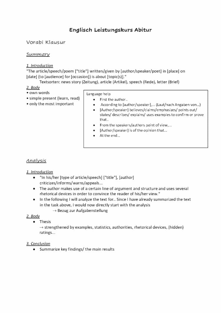 Know Englisch LK Abitur 2022 Lernzettel thumbnail