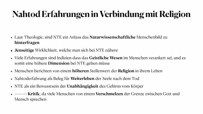 Nahtod Erfahrung
Religion und Wissenschaft im Konflikt . 1. Was ist eine Nahtod Erfahrung?
. 2. Erlebnisberichte
●
●
Inhaltsangabe
●
3.Nahto