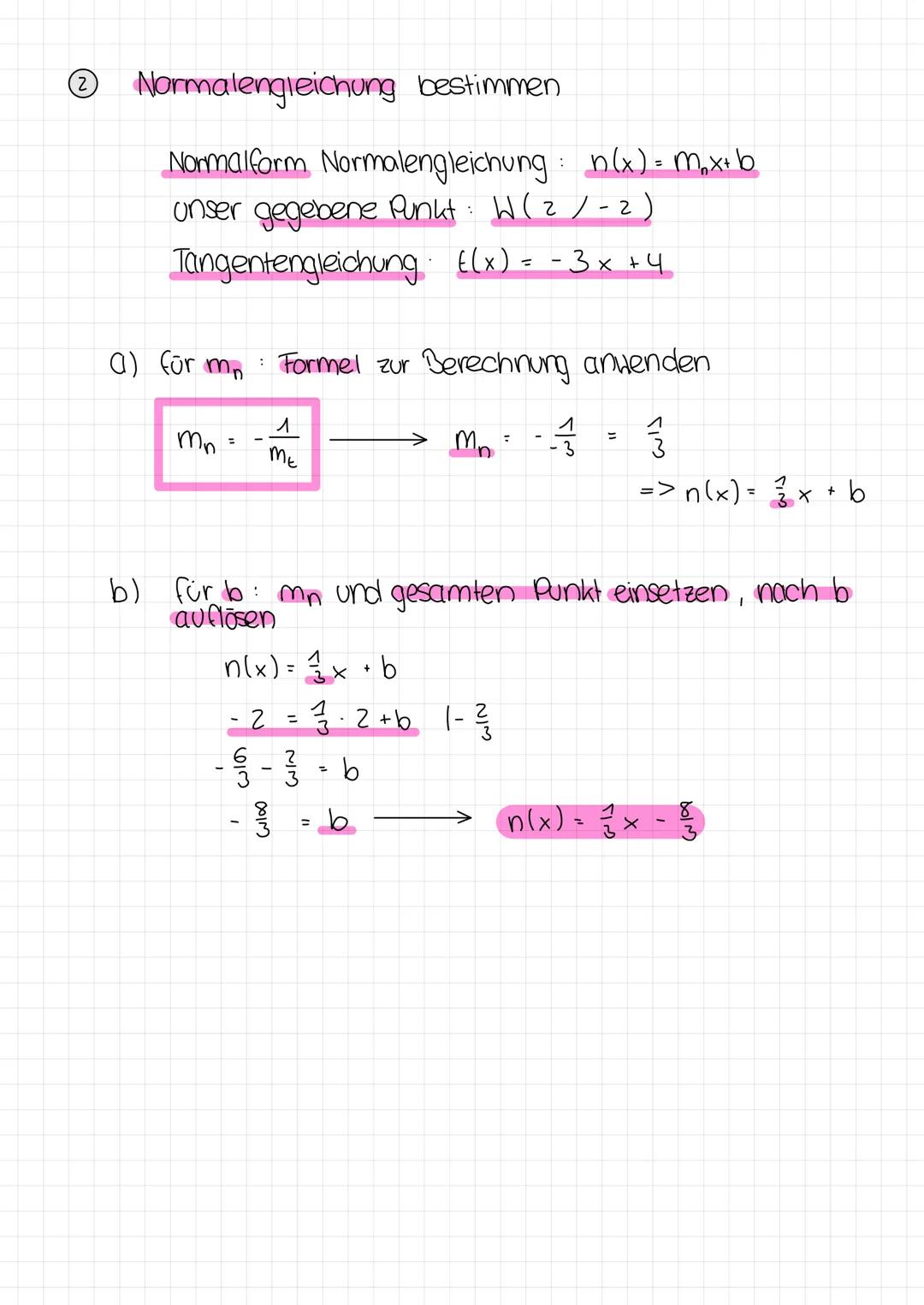 # Tangente und Normale
(am Beispiel im Wendepunkt)

Tangentengleichung bestimmen

Normalform Tangentengleichung: $f(x) = mx + b$
unser gegeb