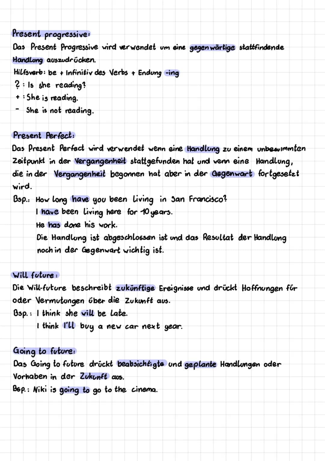 Simple past (Präteritum):
Im simple past werden Handlungen und Ereignisse zu berichten und zu beschrieben,
die in der Vergangenheit stattgef