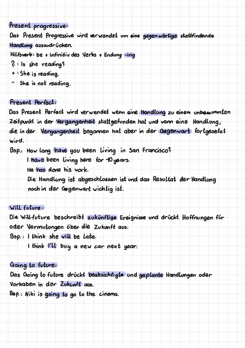 Simple past (Präteritum):
Im simple past werden Handlungen und Ereignisse zu berichten und zu beschrieben,
die in der Vergangenheit stattgef