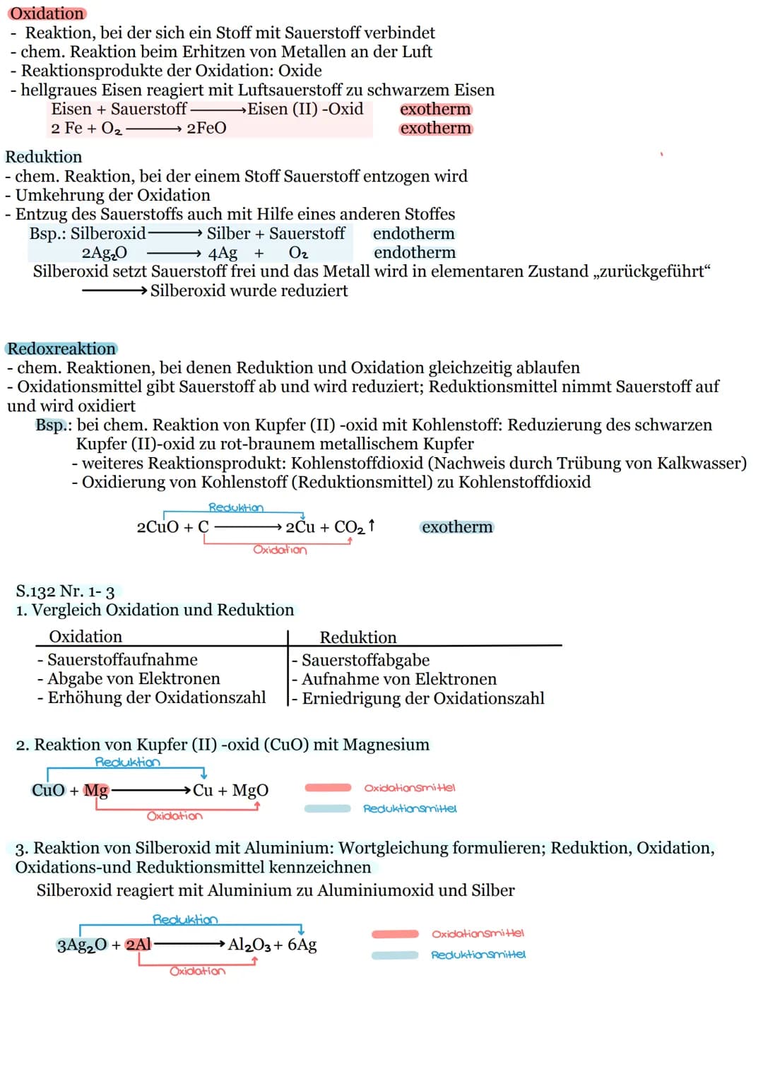 Oxidation
Reaktion, bei der sich ein Stoff mit Sauerstoff verbindet
- chem. Reaktion beim Erhitzen von Metallen an der Luft
- Reaktionsprodu