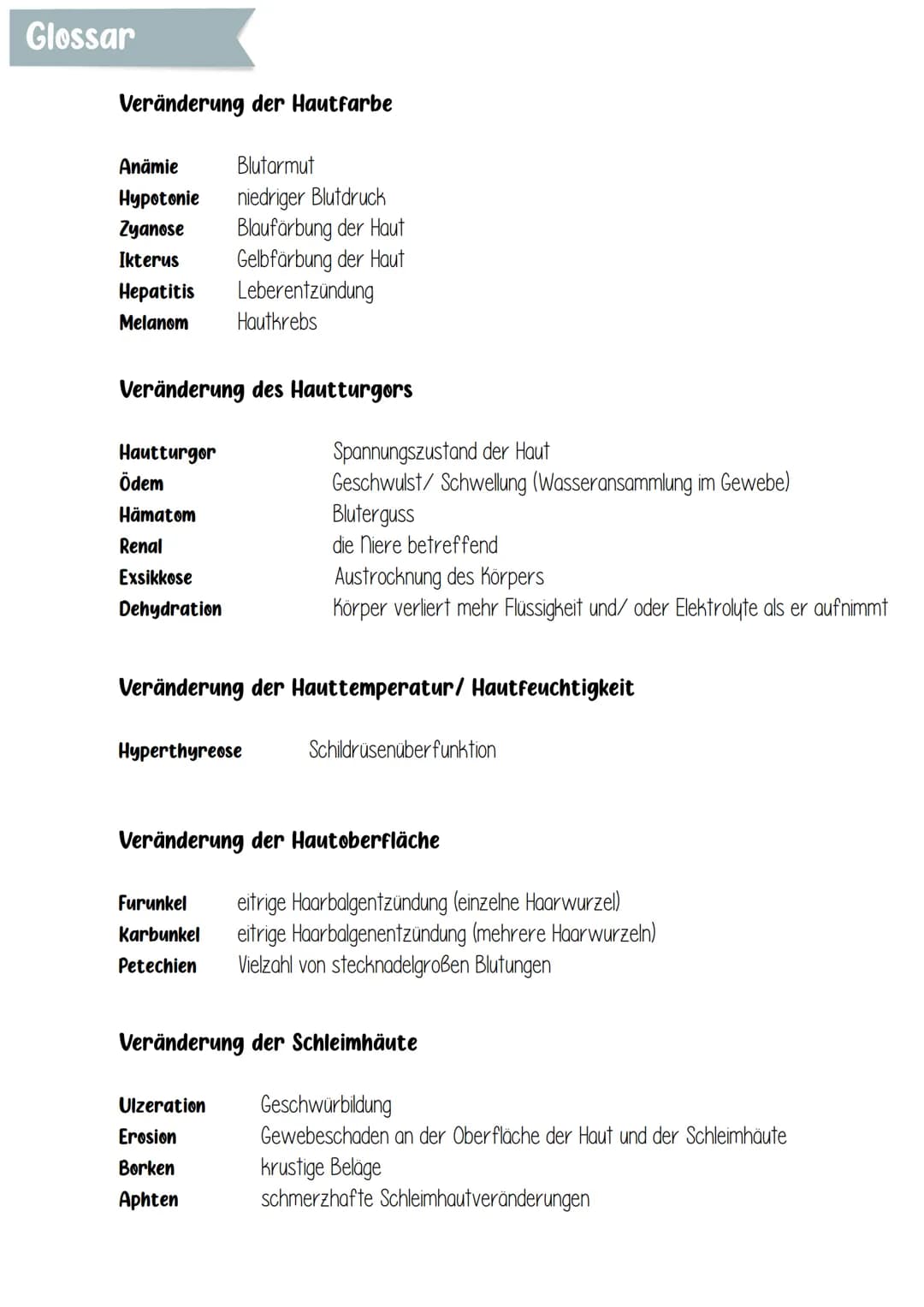 Beobachtung der Haut und
Hautanhangsgebilde
Gesunde Haut
rosig bis leicht
gebräunt, glatt, intakt,
elastischer Hautturgor,
fühlt sich warm a