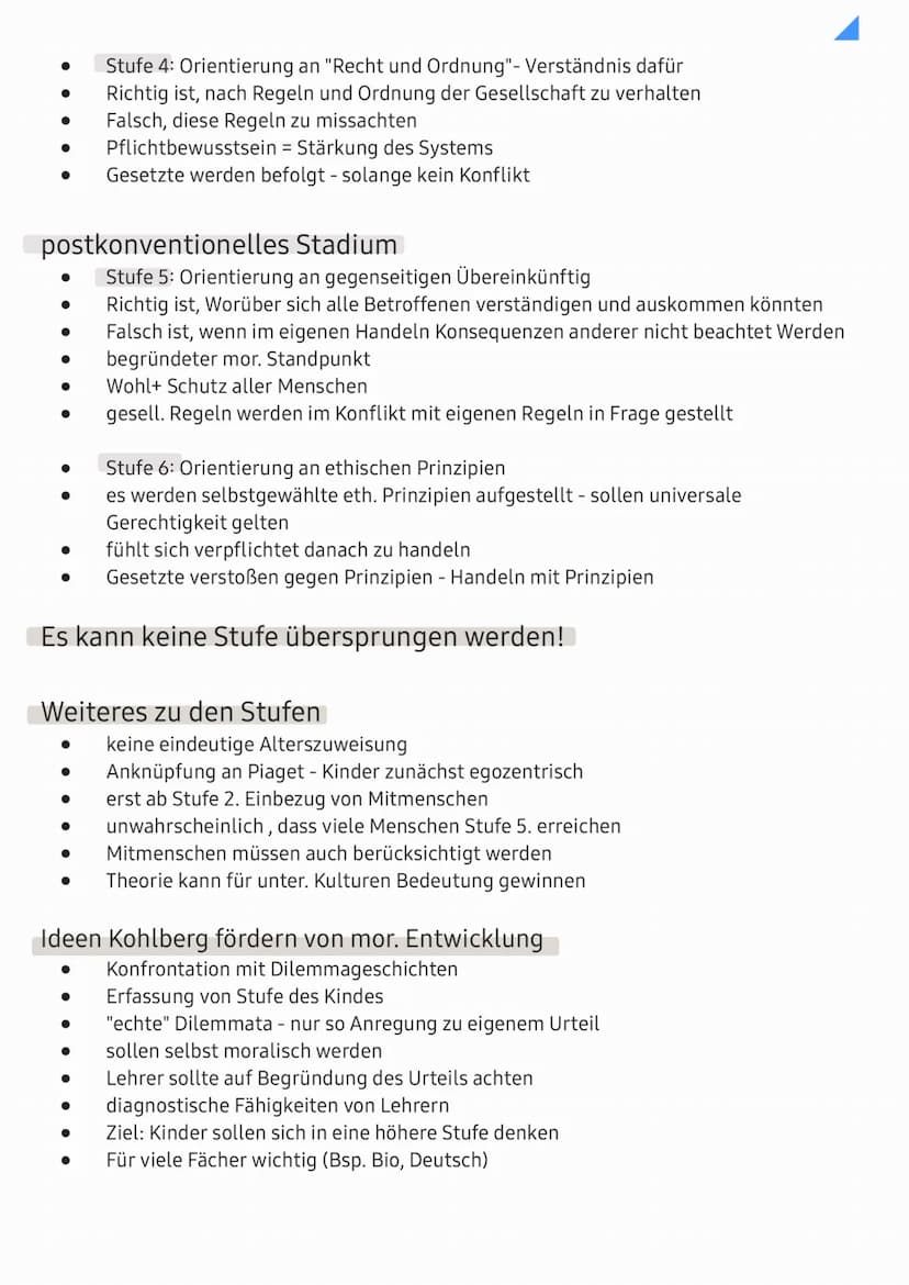 Moralische Entwicklang nach Lawrence Kohlberg
Allgemeines :
●
●
●
●
●
●
●
●
●
●
●
●
●
●
6. Stufen moralischer Entwicklung
präkonventionelles