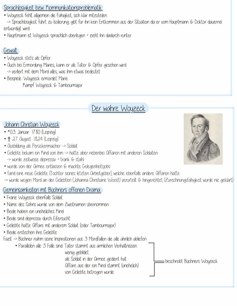 Georg Büchner-Woyzeck
Beim Hauptmann:
Woyzeck rasiert den Hauptmann, welcher sich über Woyzeck lustig macht
Er ermahnt ihn sich nicht zu het