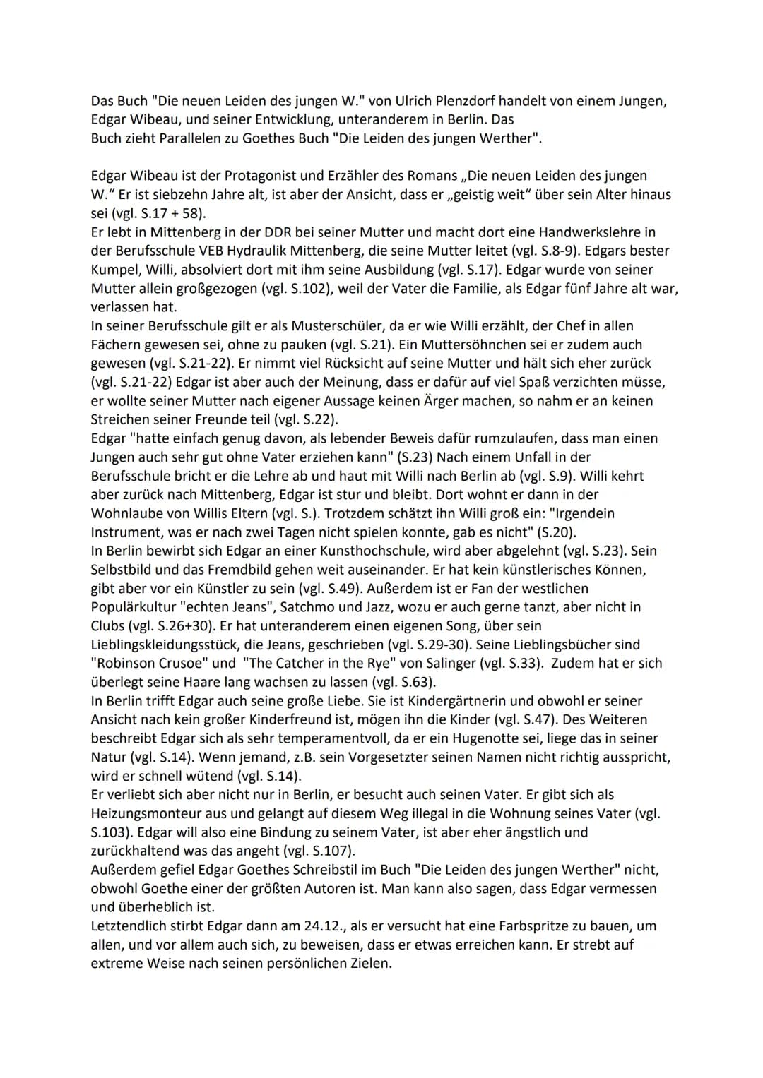 Charakterisierung – Edgar Wibeau
Sinnvoller Anfang?
Gruppieren / clustern
Gewichten / ranken im Cluster
=> Abfolge der Cluster
=> Formuliere