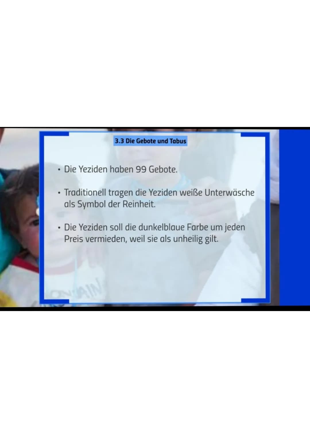 
<p>Die Yeziden sind eine kurdisch sprechende religiöse Minderheit, die im nördlichen Irak, im Nordosten Syriens, dem Südosten der Türkei un