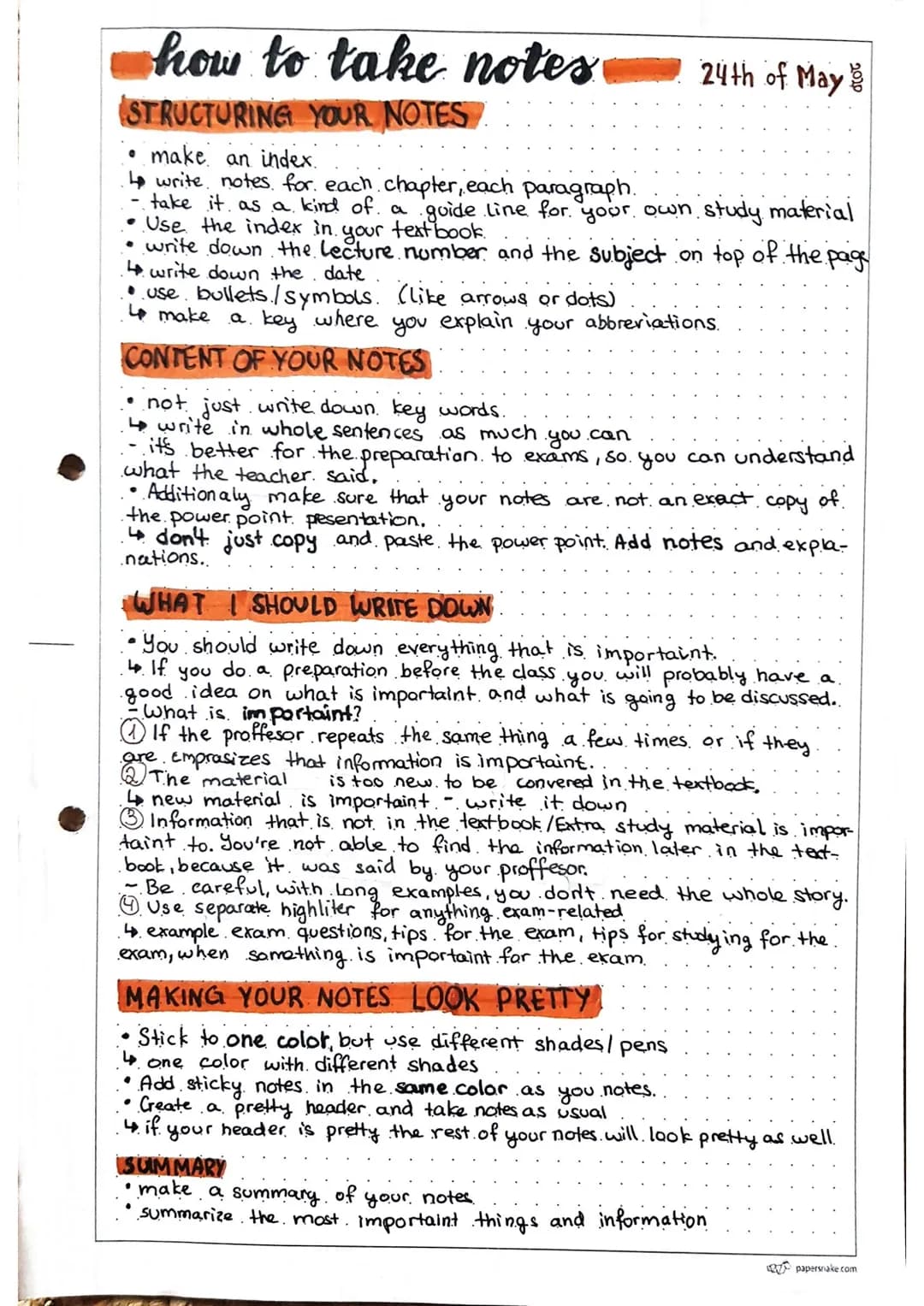 how to take notes
STRUCTURING YOUR NOTES.
• make an index.
↳ write notes for each chapter, each paragraph.
take it as a kind of a guide line