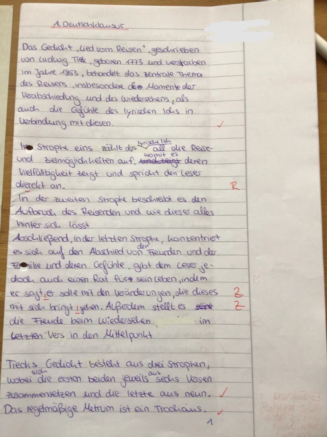 GK d Q1
Ellipse
da a
zaruch best
1. Klausur
„Unterwegs sein" - Lyrik von der Romantik bis zur Gegenwart
Aufgabenstellung:
1. Analysieren Sie