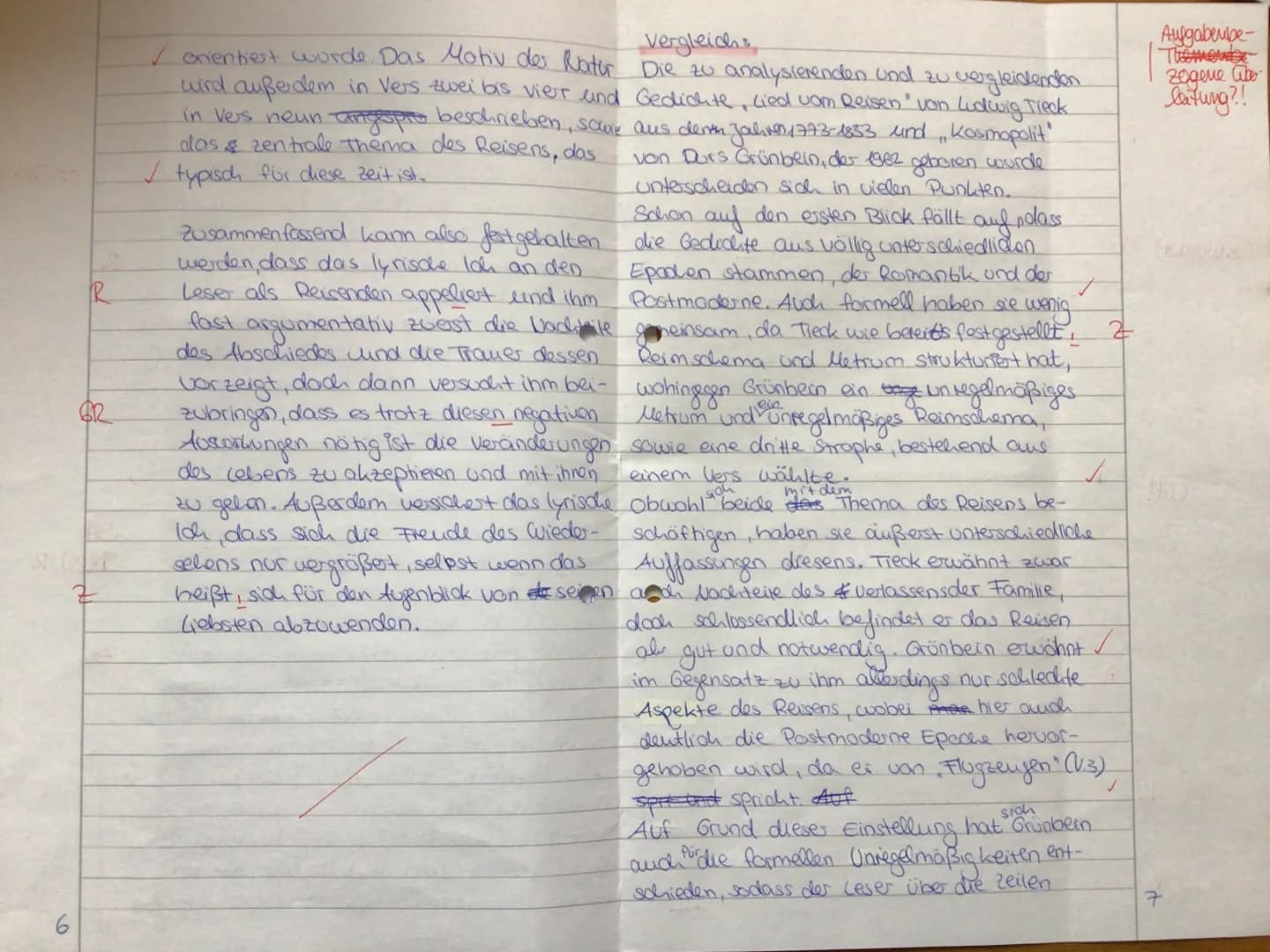 GK d Q1
Ellipse
da a
zaruch best
1. Klausur
„Unterwegs sein" - Lyrik von der Romantik bis zur Gegenwart
Aufgabenstellung:
1. Analysieren Sie