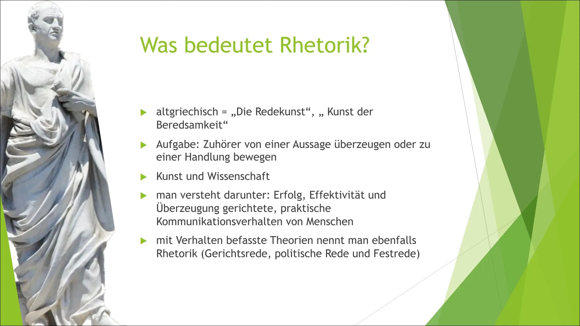 Sprache und Öffentlichkeit
Inklusive: Antike Rhetorik und Redeanalyse Inhaltsverzeichnis
Begriffserklärung Rhetorik
Übergang von griechische