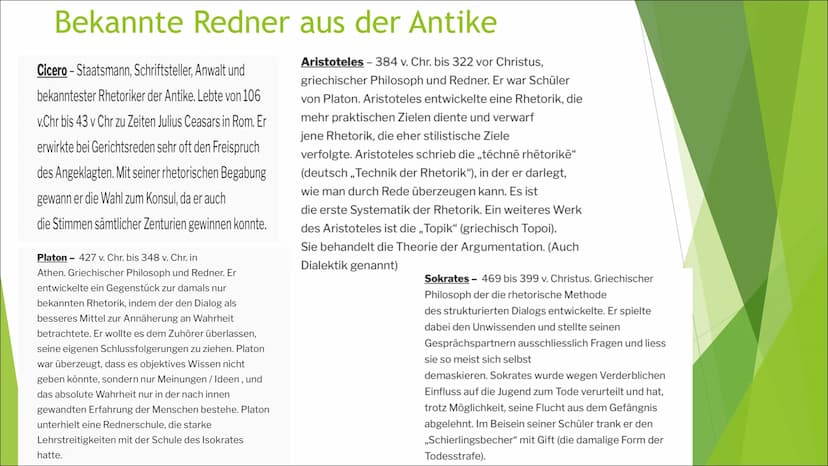 Sprache und Öffentlichkeit
Inklusive: Antike Rhetorik und Redeanalyse Inhaltsverzeichnis
Begriffserklärung Rhetorik
Übergang von griechische