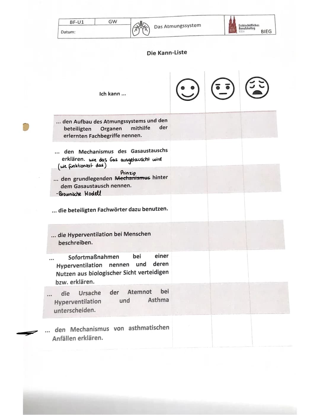 lernzettel gesundheitswiss
Aufbau des akmungssystem
Nasenhöhle
Luftröhre
Lungenflügel-
Hauptbronchien.
Lungenbläßchen
1. Stufe Zuerst wird
3