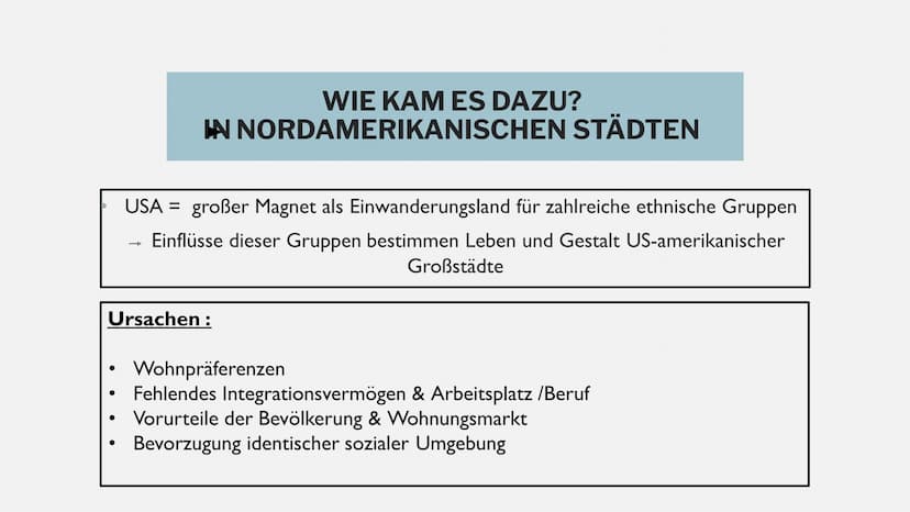 PEOPLES MET
DIE SEGREGATION IN
NORDAMERIKANISCHEN STÄDTEN GLIEDERUNG
■
■
Definition "Segregation"
Arten der Abgrenzungen
Wie kam/kommt es da