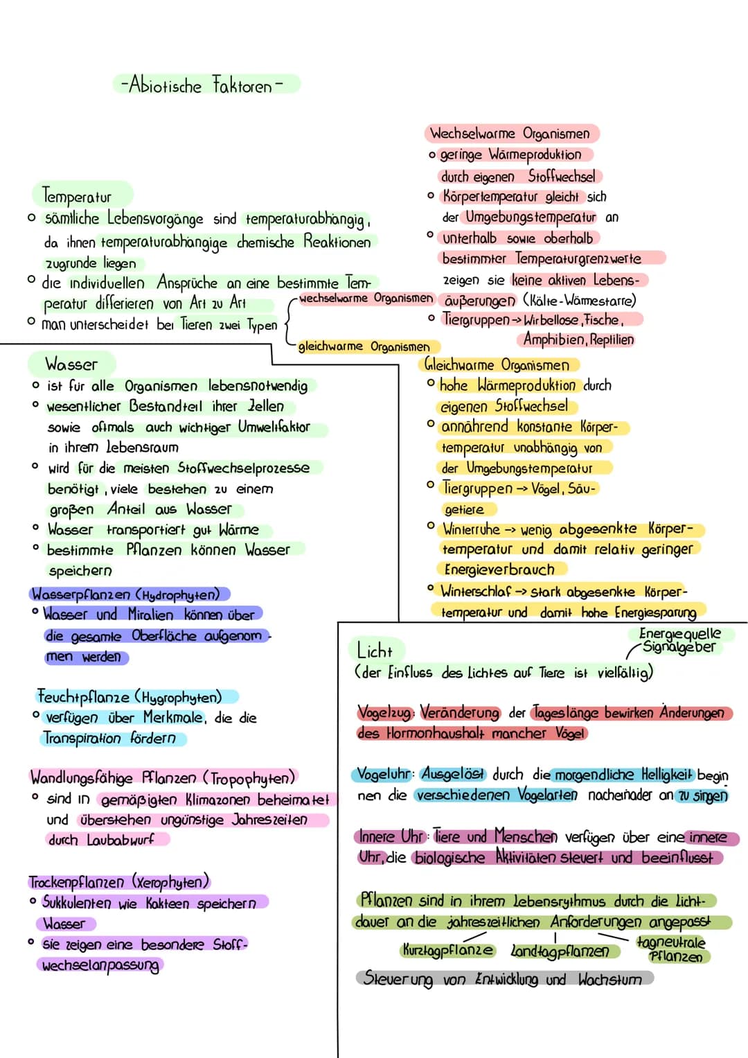 Definitionen der Fachbegriffe
Autökologie
↳> der einzelne Organismus und die Wechselwirkungen zwischem ihm und der Umwelt
stehen hier im Mit