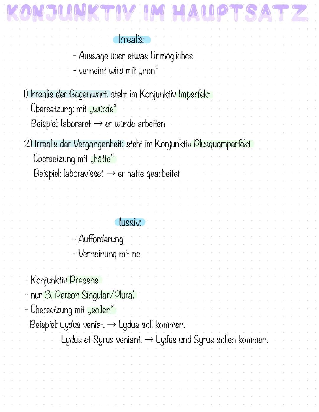 Konjunktive im Hauptsatz – Einfache Erklärung und Beispiele