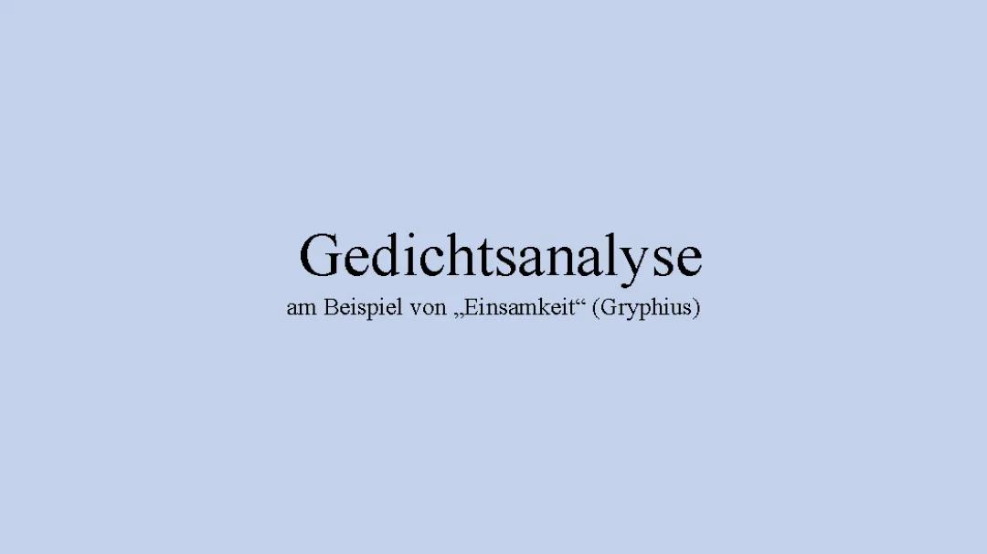 Einfache Gedichtanalyse: Barock & Gryphius für Klasse 9