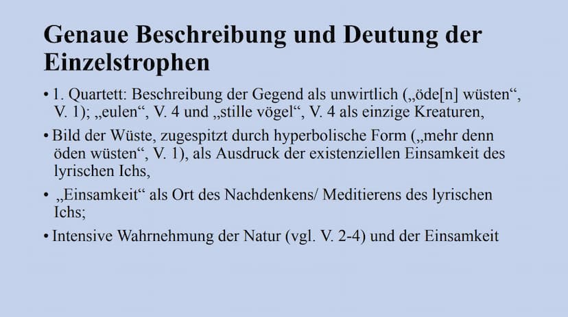 Gedichtsanalyse
am Beispiel von ,,Einsamkeit“ (Gryphius) Einleitungssatz
• Autor, Titel, Erscheinungsjahr, Gedichtart (Natur-, Liebes, appel