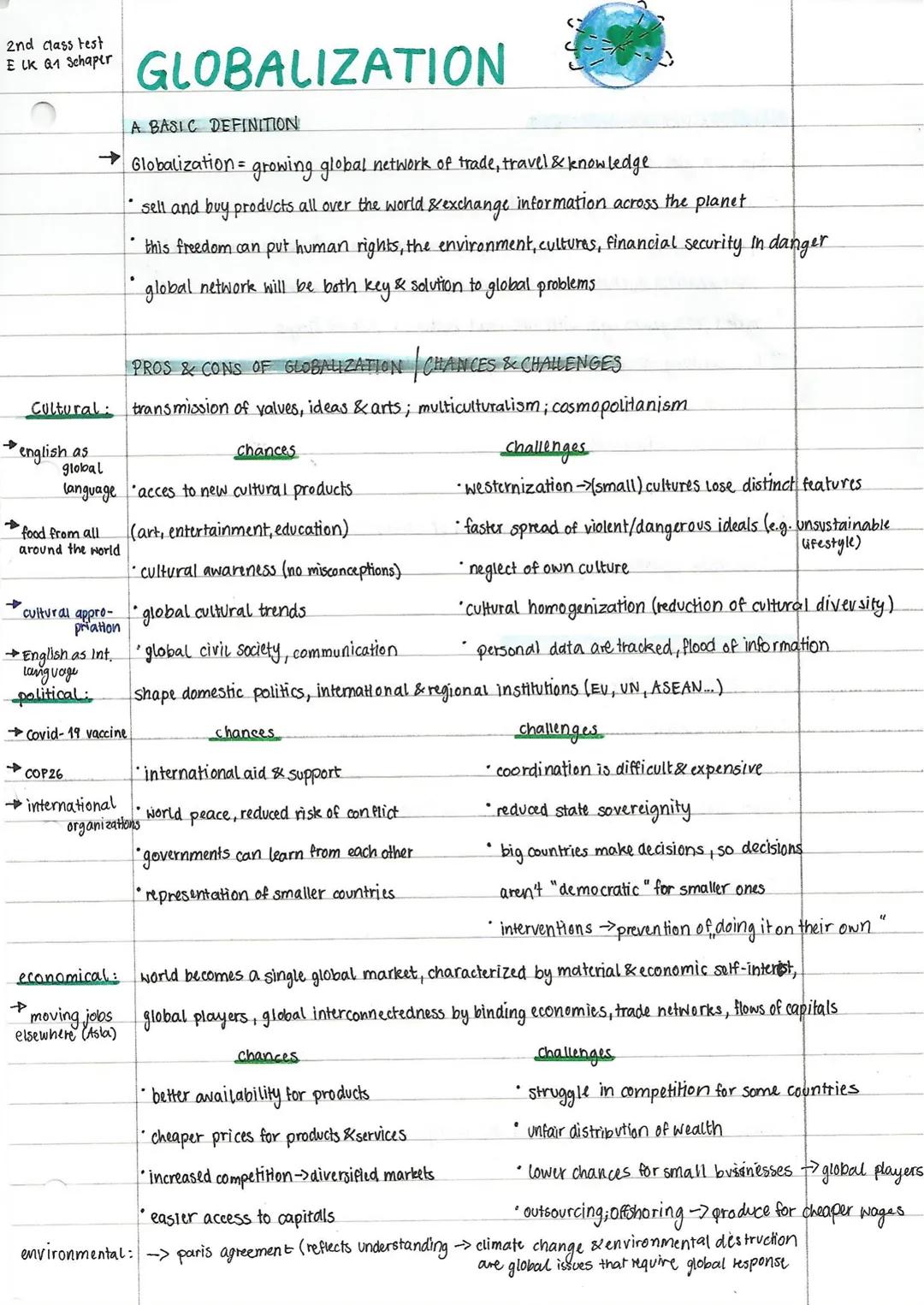 2nd Gass test
E LK Q1 Schaper

# GLOBALIZATION

## A BASIC DEFINITION

- →Globalization = growing global network of trade, travel & knowledg