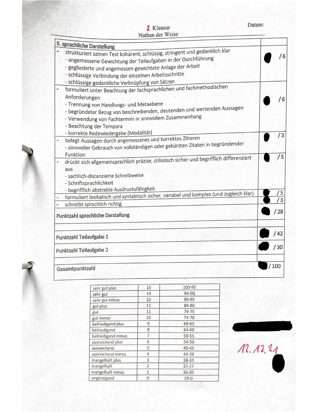 D Q1
1.
Aufgabenstellung
1. Analysieren Sie die vorliegende Szene aus „Nathan der Weise" unter besonderer
Berücksichtigung der Figurendarste