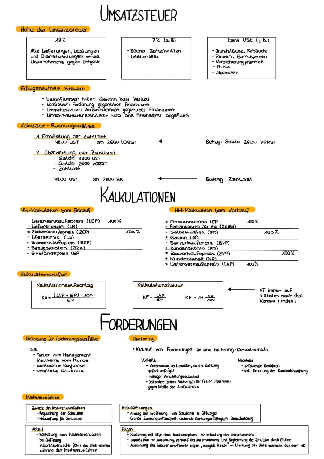 Höhe der Umsatzsteuer
19%
Alle Lieferungen, Leistungen
und Dienstleistungen eines
Unternehmens gegen Entgelt
Erfolgsneutrale Steuern
Zahllas