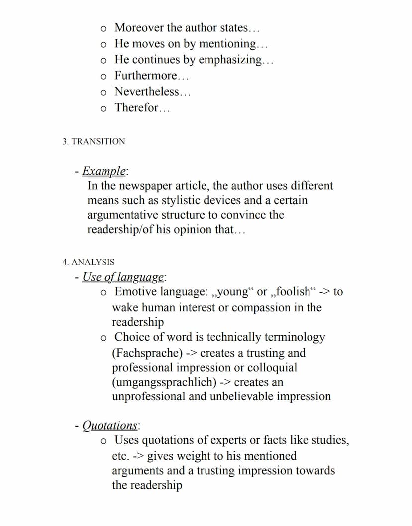 NEWSPAPER ARTICLE ANALYSIS
1. INTRODUCTION
- W-questions
- Example:
The given informative/ argumentative/ evaluative
newspaper article "[nam