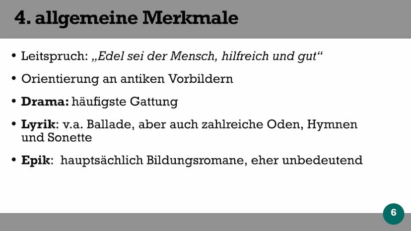 • 1786-1832 (enger gefasste Definition: 1794 - 1805)
. ,,Weimarer" : liter. Geschehen zentriert auf Weimar
• ,,Klassik": Orientierung an der