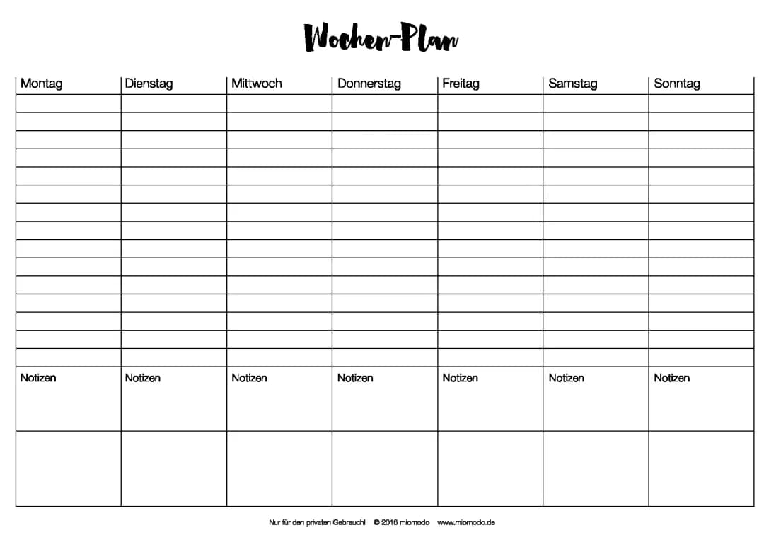 Wochen plan+ To- do-liste+ Monat plan