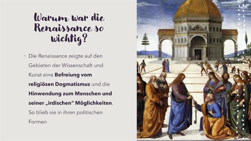 | L
LEL
ਵਿ
755
F
Renaissance
TE
TE
IF
ਵਿਰ
DIE EUROPÄISCHE
KULTURE POCHE
ਗਰ Gliederung
Mattelan
Kunst-t
●
●
●
●
●
●
●
Was ist Renaissance ein