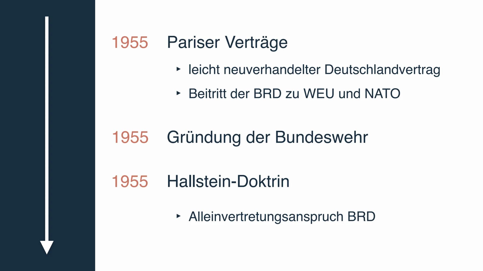 WESTINTEGRATIOh UnTER KOMRAD
ADENAUER Westintegration bezeichnet die
Integration der BRD in die
politischen, ökonomischen und
militärischen 