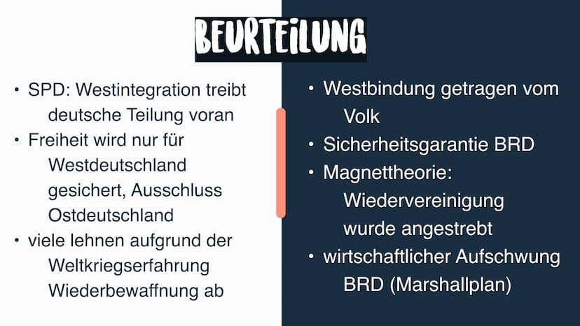 WESTINTEGRATIOh UnTER KOMRAD
ADENAUER Westintegration bezeichnet die
Integration der BRD in die
politischen, ökonomischen und
militärischen 