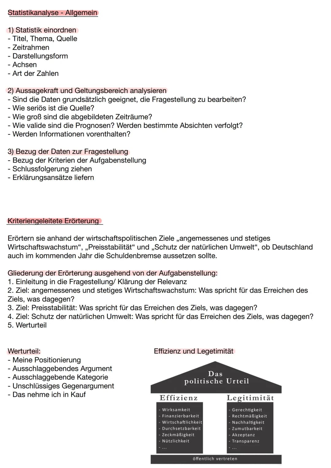 Sozialwissenschaften - Klausur Nr.2
Thema: Konjunktur
1.Magisches Viereck
Hoher Beschäftigungsstand
- Definition: möglichst viele Menschen s