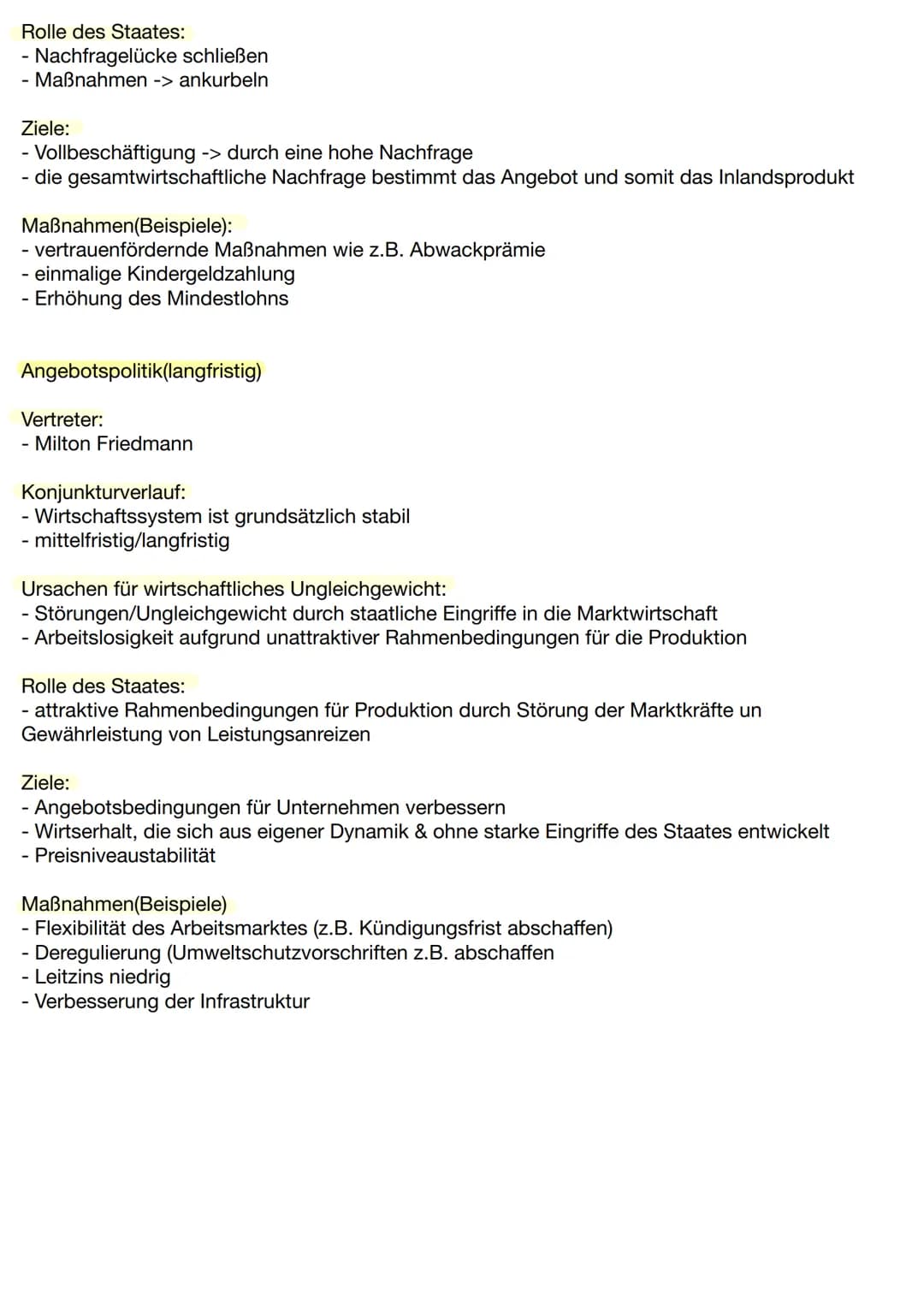 Sozialwissenschaften - Klausur Nr.2
Thema: Konjunktur
1.Magisches Viereck
Hoher Beschäftigungsstand
- Definition: möglichst viele Menschen s