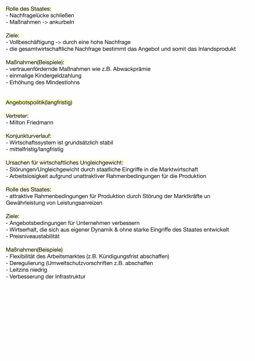 Sozialwissenschaften - Klausur Nr.2
Thema: Konjunktur
1.Magisches Viereck
Hoher Beschäftigungsstand
- Definition: möglichst viele Menschen s