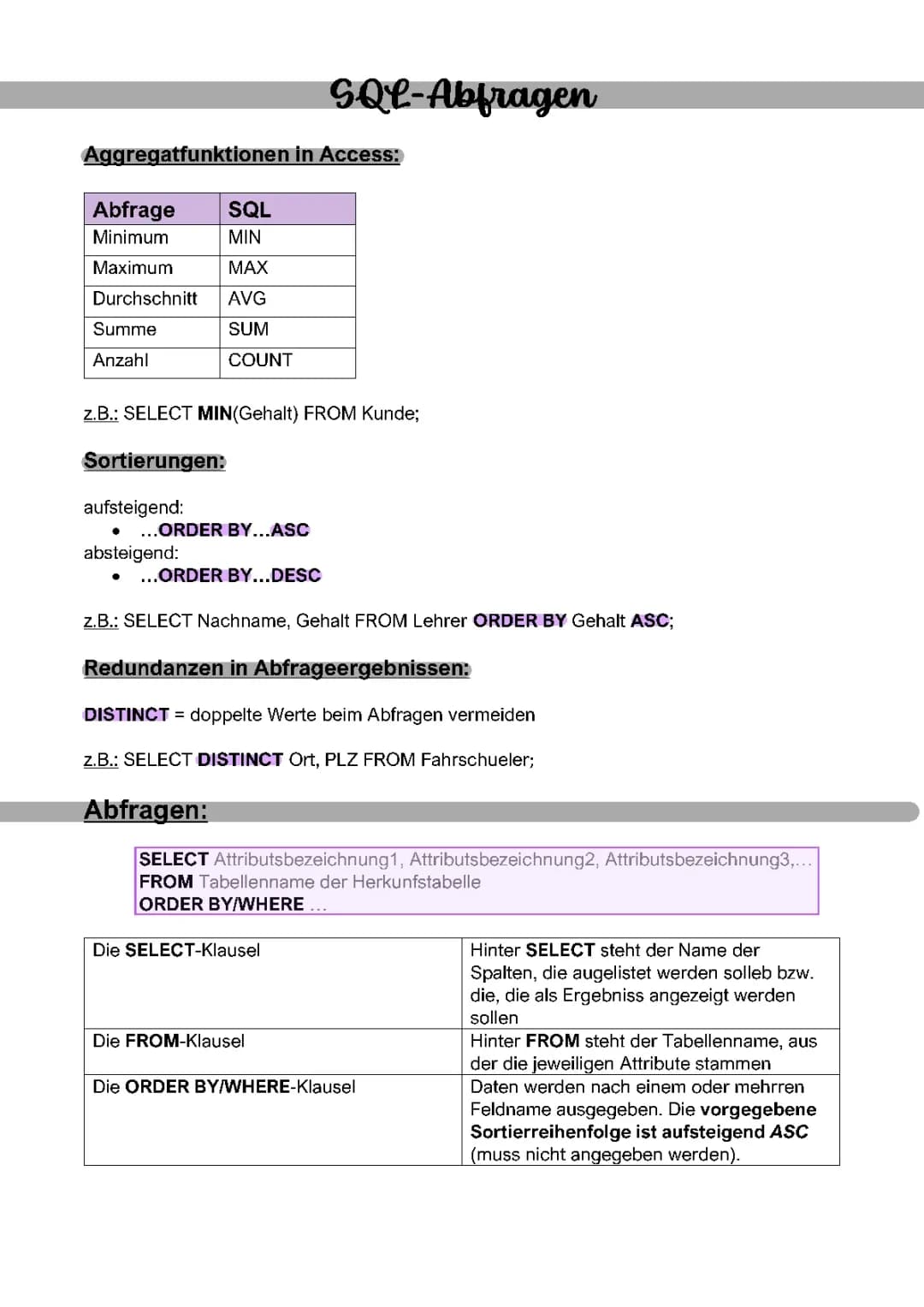 SQL-Abfragen