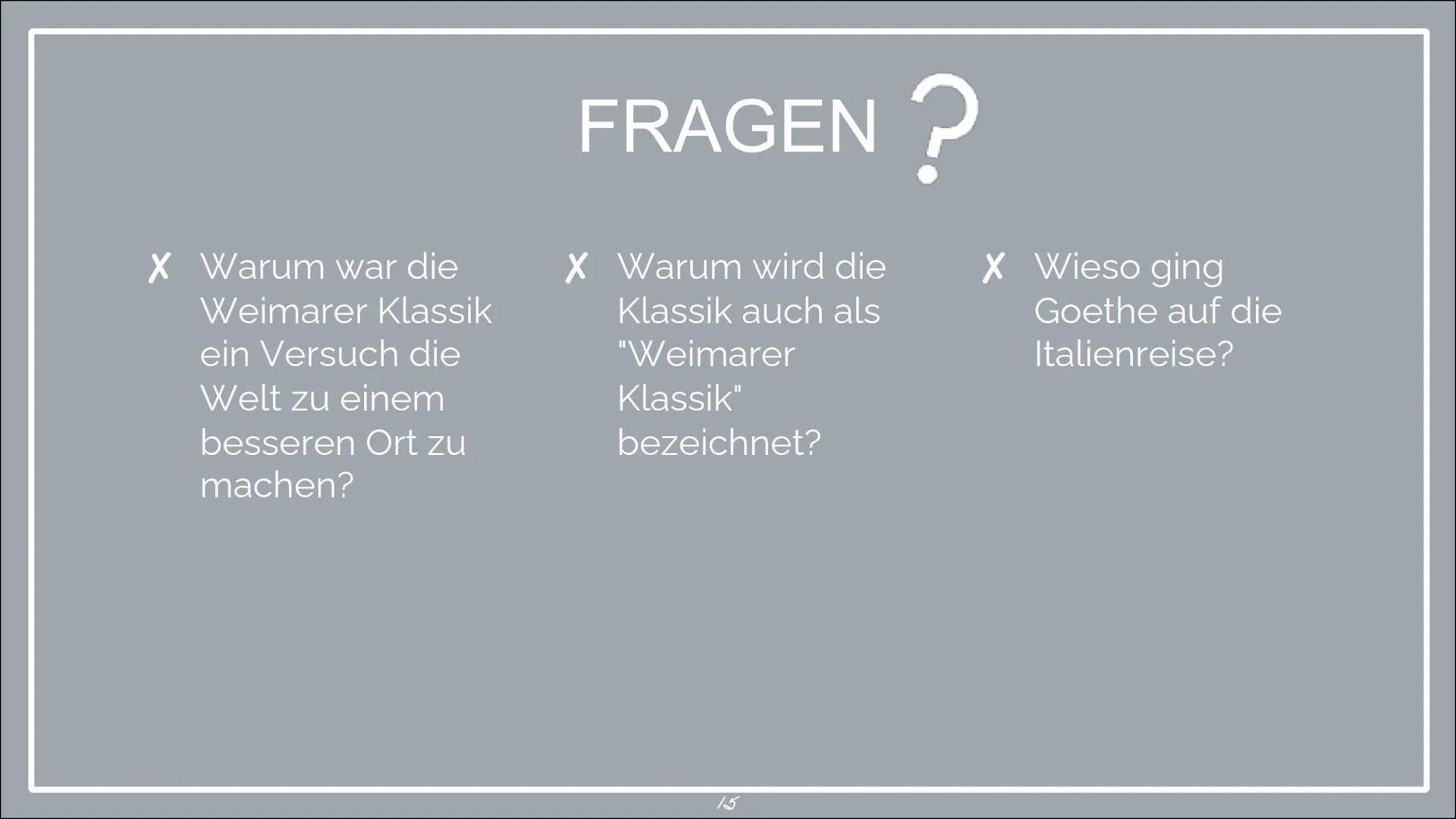 DIE KLASSIK
Eine Präsentation von Laura, Lilli und Emely INHALTSVERZEICHNIS
X Allgemeines zur Klassik
X Historischer Hintergrund
X Was macht