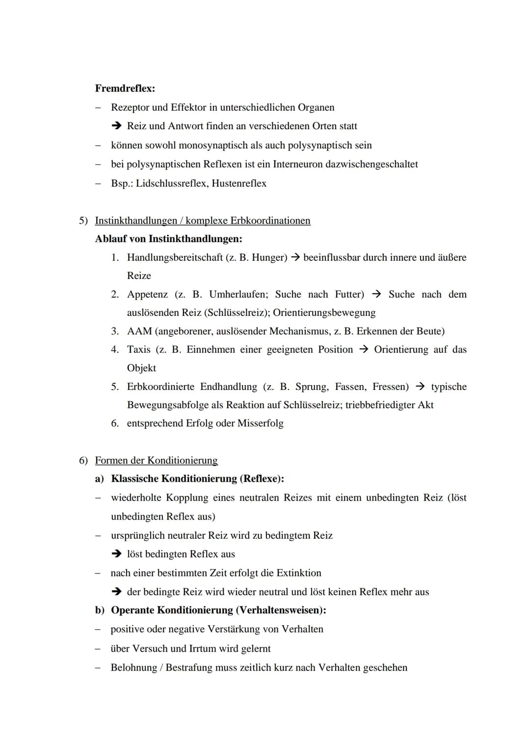 Themen:
● Proximate und ultimate Ursachen von Verhalten
Methoden der Verhaltensbiologie
● Reflexe
Biologie-Lernzettel Q4: Reflexe und Verhal