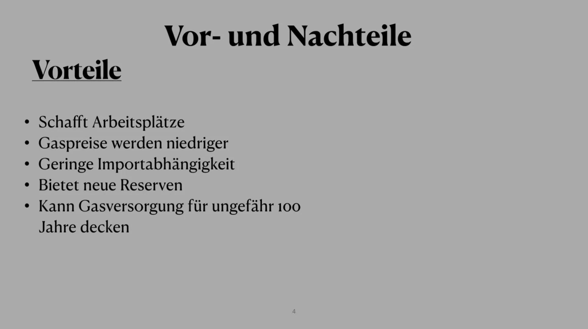Funktionsweise
1) Horizontalbohrung
2) mit Löchern perforiertes Steigrohr
3) Frack-Fluid (Wasser, Quarzsand,
Chemikalien)
4) Durch den Druck