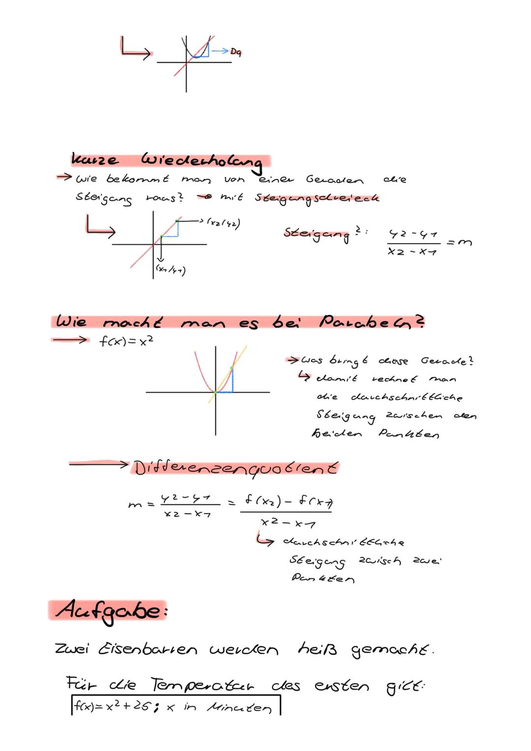 Ableiten

Mittlere Änderungstate - Differenzenquotient

*   mittlere Änderungsrate bezeichnet die durchschnittliche Steigung zwischen zwei P