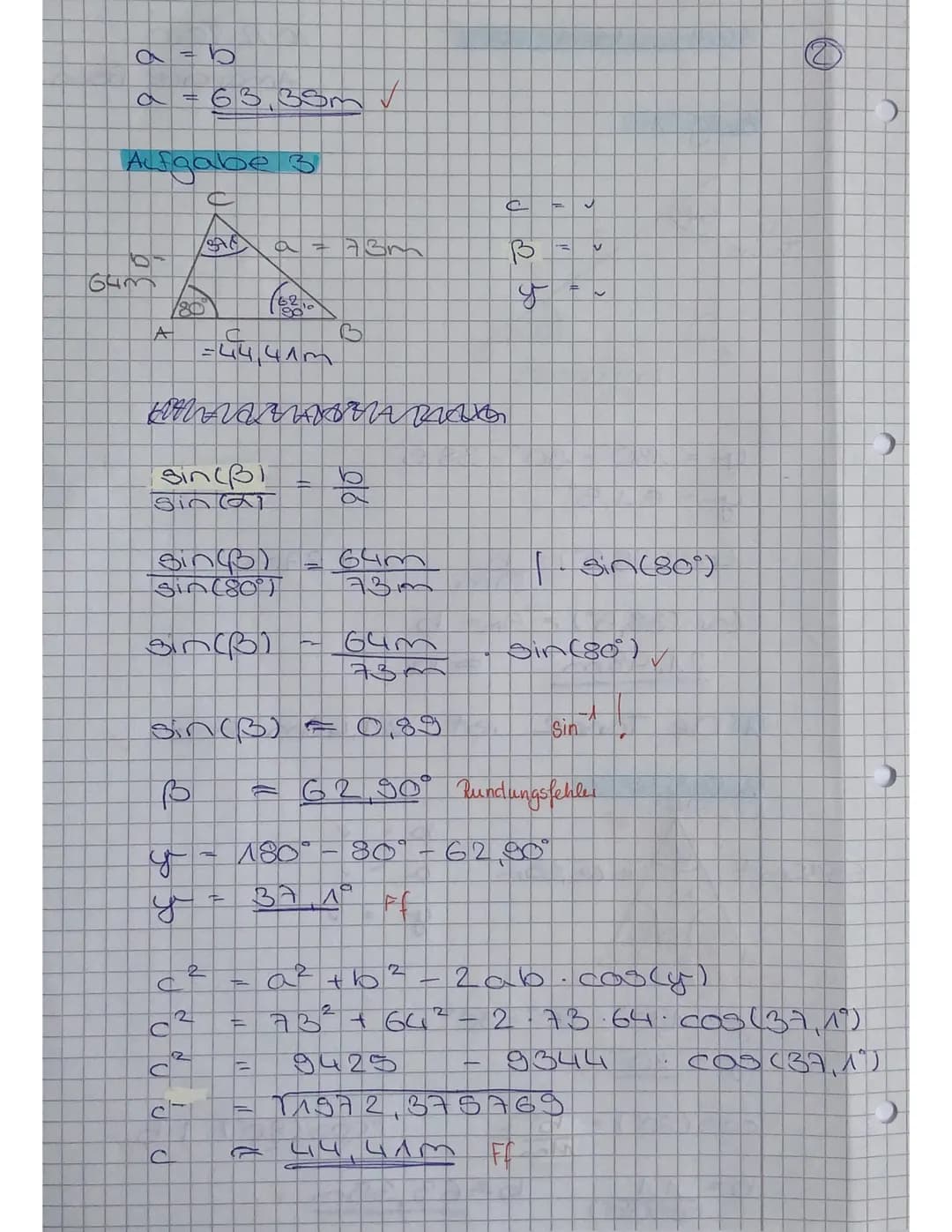 0
Á
Mathematikarbeit Nr. 2 Klasse 10cG
A Aufgabe 1: Wie hoch ist eine Tanne, wenn ihr Schatten 27 m lang ist und
die Sonnenstrahlen unter ei