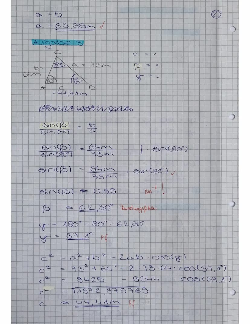 0
Á
Mathematikarbeit Nr. 2 Klasse 10cG
A Aufgabe 1: Wie hoch ist eine Tanne, wenn ihr Schatten 27 m lang ist und
die Sonnenstrahlen unter ei