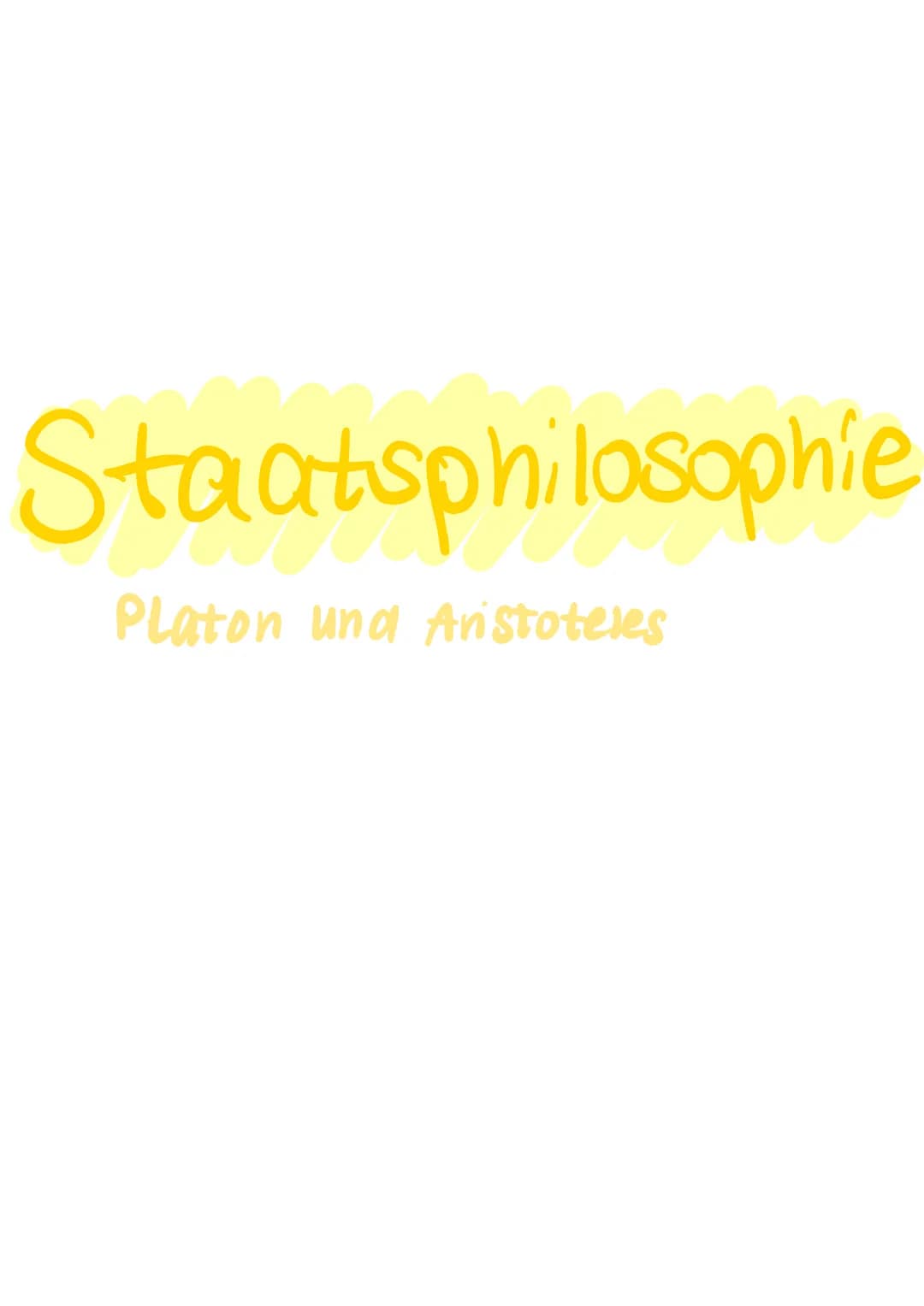 Staatsphilosophie
Platon und Aristoteles Stactsphilosophie - Platon und Aristoteles. - Klausur Nr. 1.
Platon- der Staat
Einsamkeit
+ Bedürfn