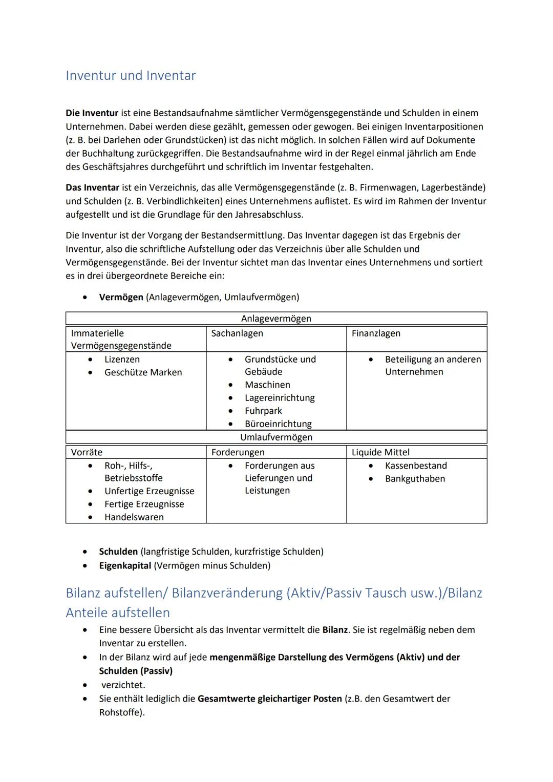 BWR Lernzettel
●
●
Bilanz aufstellen/Bilanzveränderung (Aktiv/Passiv Tausch usw.)/Bilanz Anteile aufstellen
Buchen auf Konten+abschließen
● 