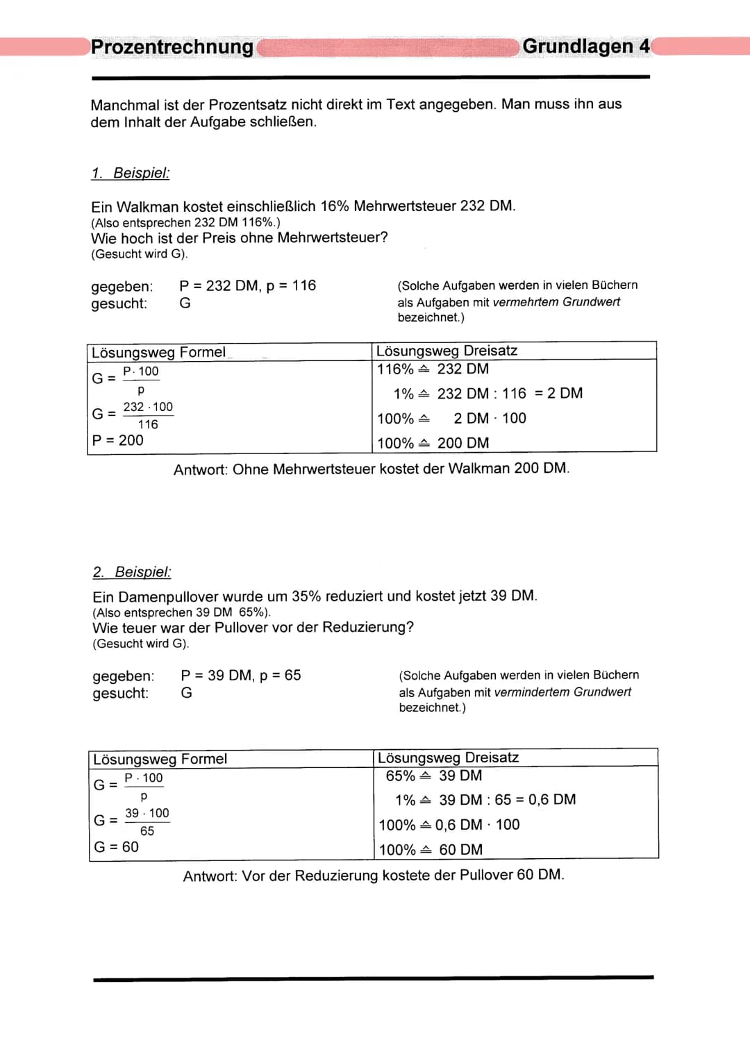 Prozentrechnung
1. Einführung in die Prozentrechnung
Prozentrechnung ist Hundertstelrechnung. Prozent bedeutet Hundertstel.
25 % (sprich ,,2