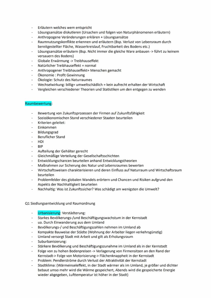 Erdkunde Leistungskurs Vorbereitung
Themen:
Raumorientierung
Raumanalyse
Raumverständnis
Raumbewertung
Siedlungsentwicklung und Raumplanung 