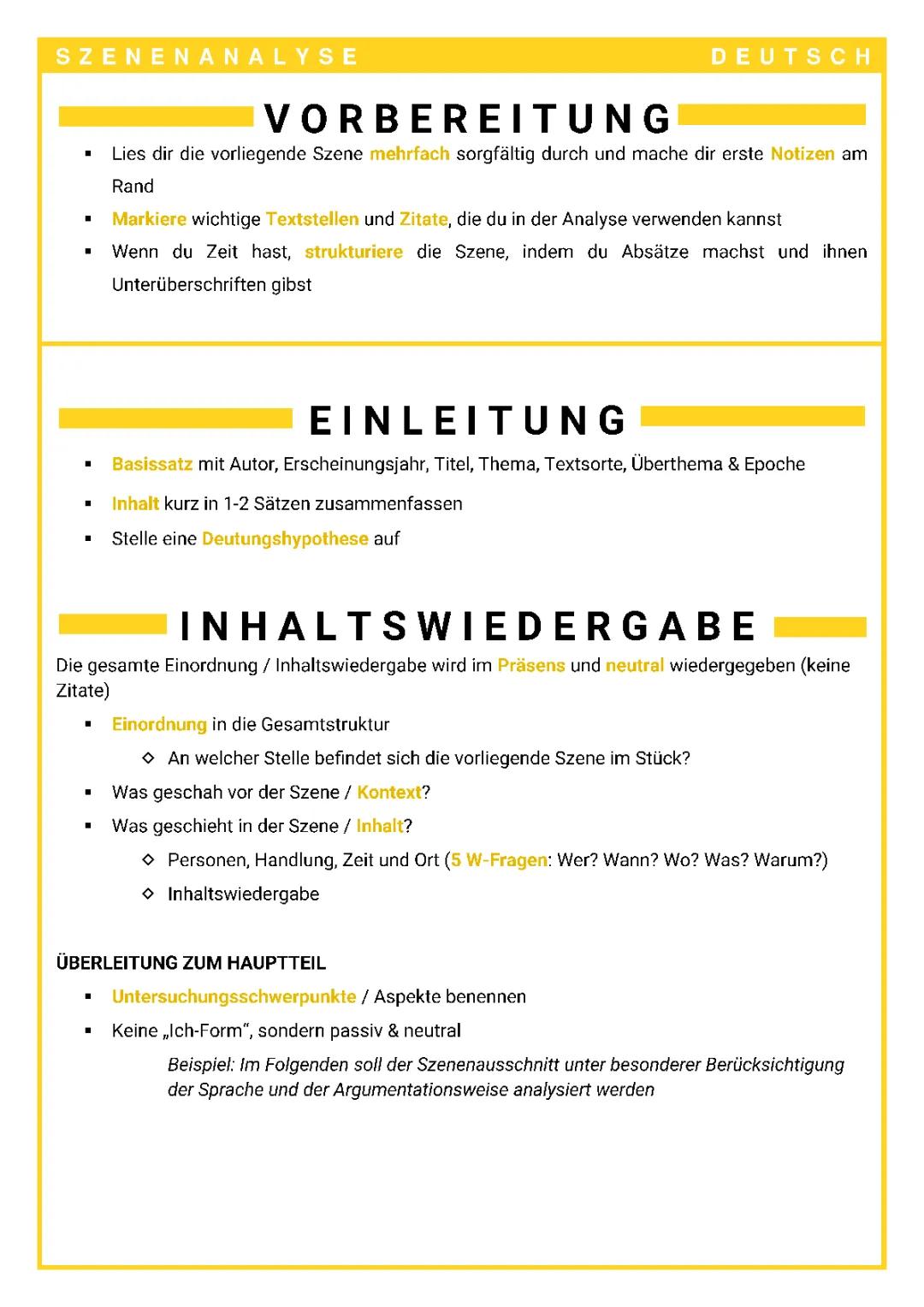 Szenenanalyse Beispiel PDF: Checkliste und Formulierungshilfen