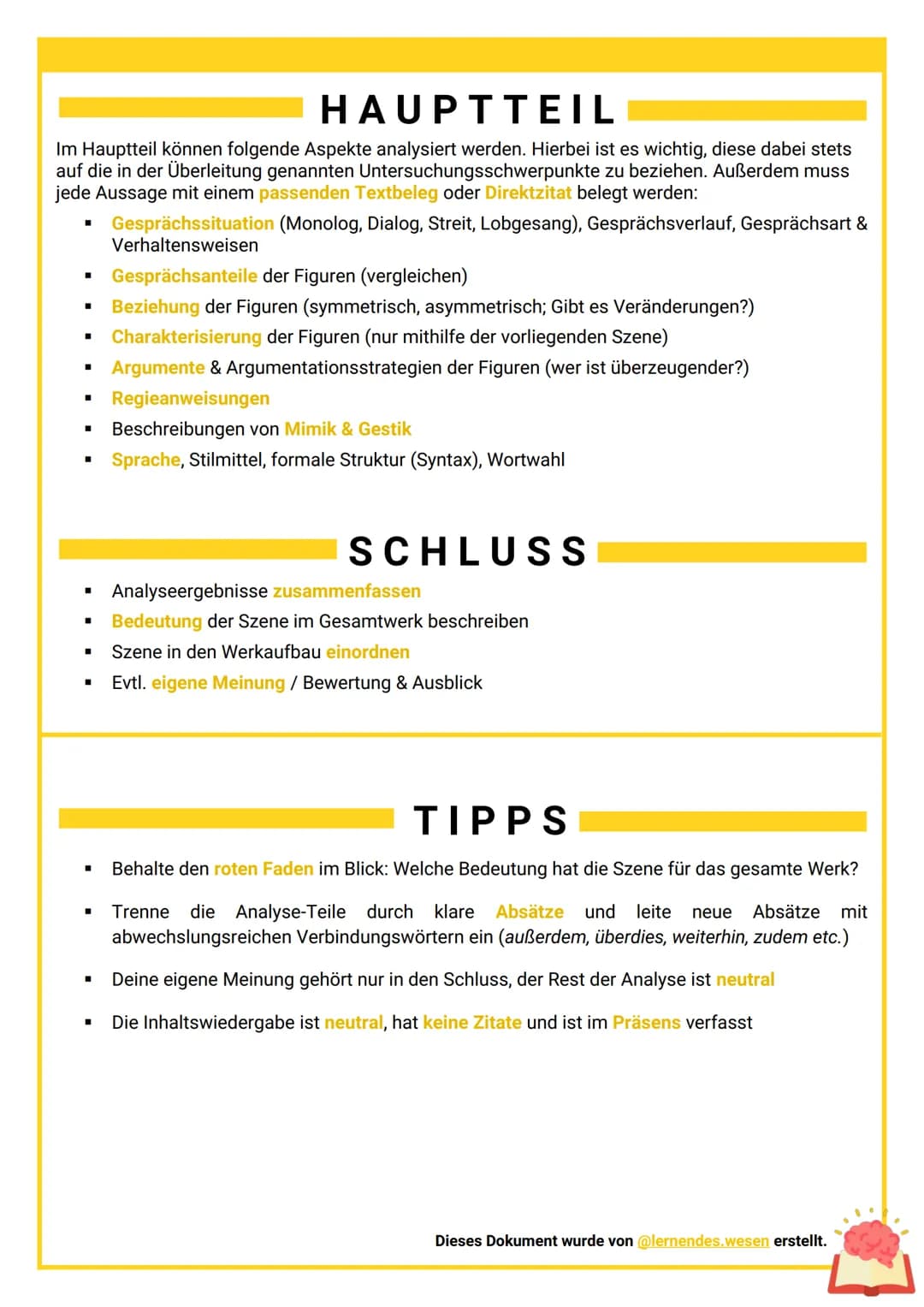 SZENENANALYSE
■
DEUTSCH
VORBEREITUNG
Lies dir die vorliegende Szene mehrfach sorgfältig durch und mache dir erste Notizen am
Rand
Markiere w
