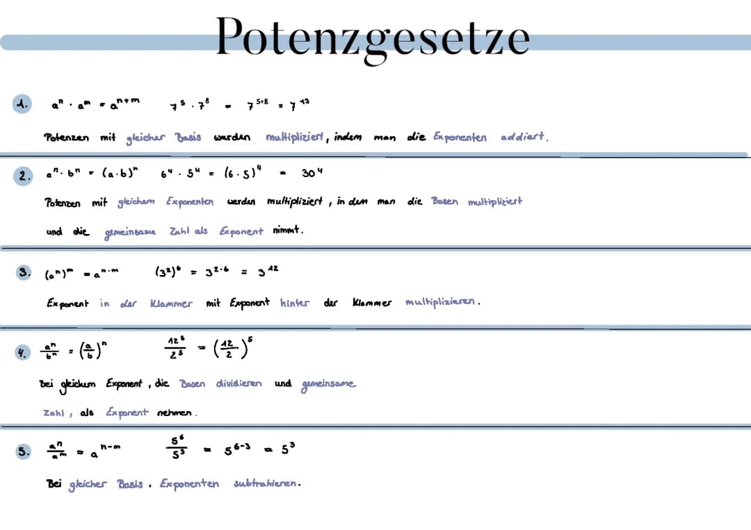 Potenzgesetze
