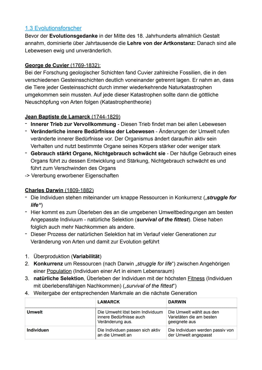 1. Evolutionsforschung
1.1 Fossilien
1.2 Artenvielfalt und ihre Ordnung im natürlichen System
1.3 Evolutionsforscher
Evolution
1.4 Belege au