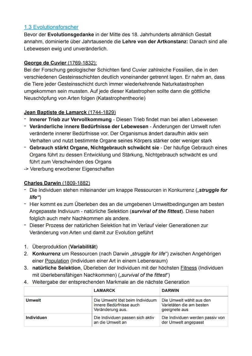 1. Evolutionsforschung
1.1 Fossilien
1.2 Artenvielfalt und ihre Ordnung im natürlichen System
1.3 Evolutionsforscher
Evolution
1.4 Belege au